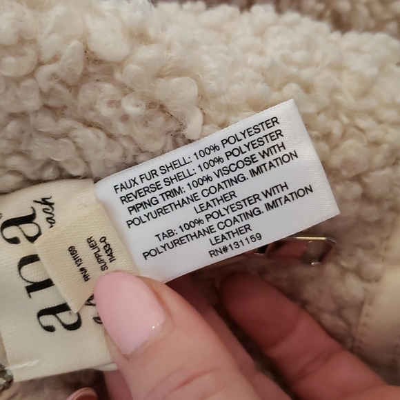 a.n.a. Women's Zipper Sherpa Reversible Jacket Cream - Size L - Picture 10 of 11